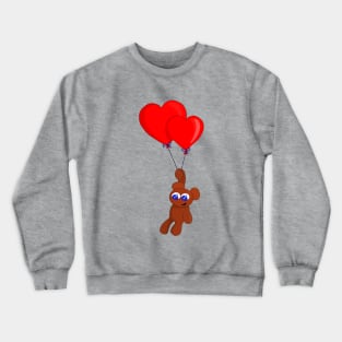 A Teddy Bear Holding Heart Shaped Balloons Crewneck Sweatshirt